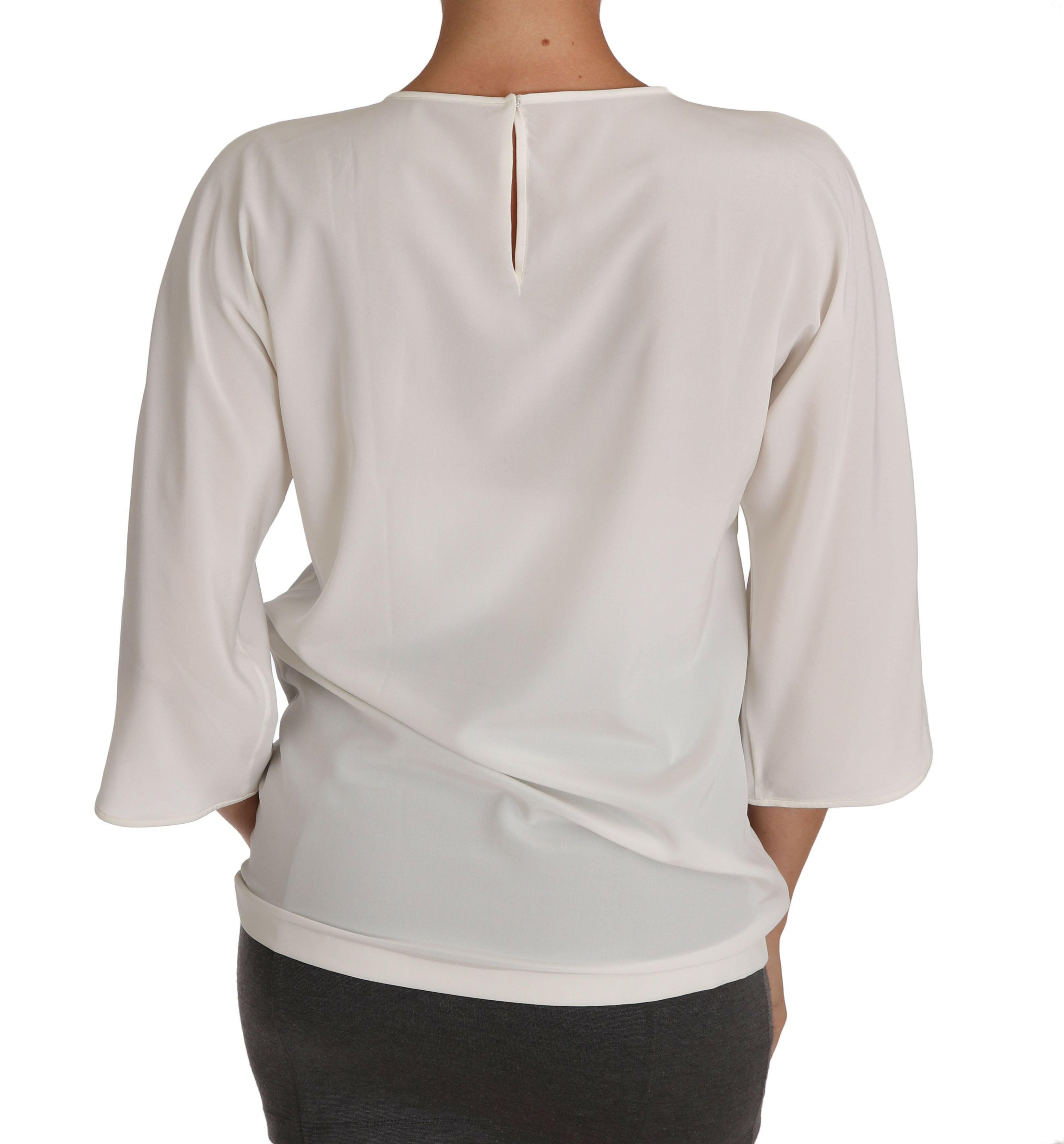 Dolce & Gabbana White Silk #dgfamily Crystal T-shirt -   -  Dolce & Gabbana.