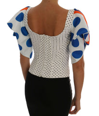 Dolce & Gabbana White Polka Silk Corset Bustier Top -   -  Dolce & Gabbana.