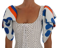 Dolce & Gabbana White Polka Silk Corset Bustier Top -   -  Dolce & Gabbana.