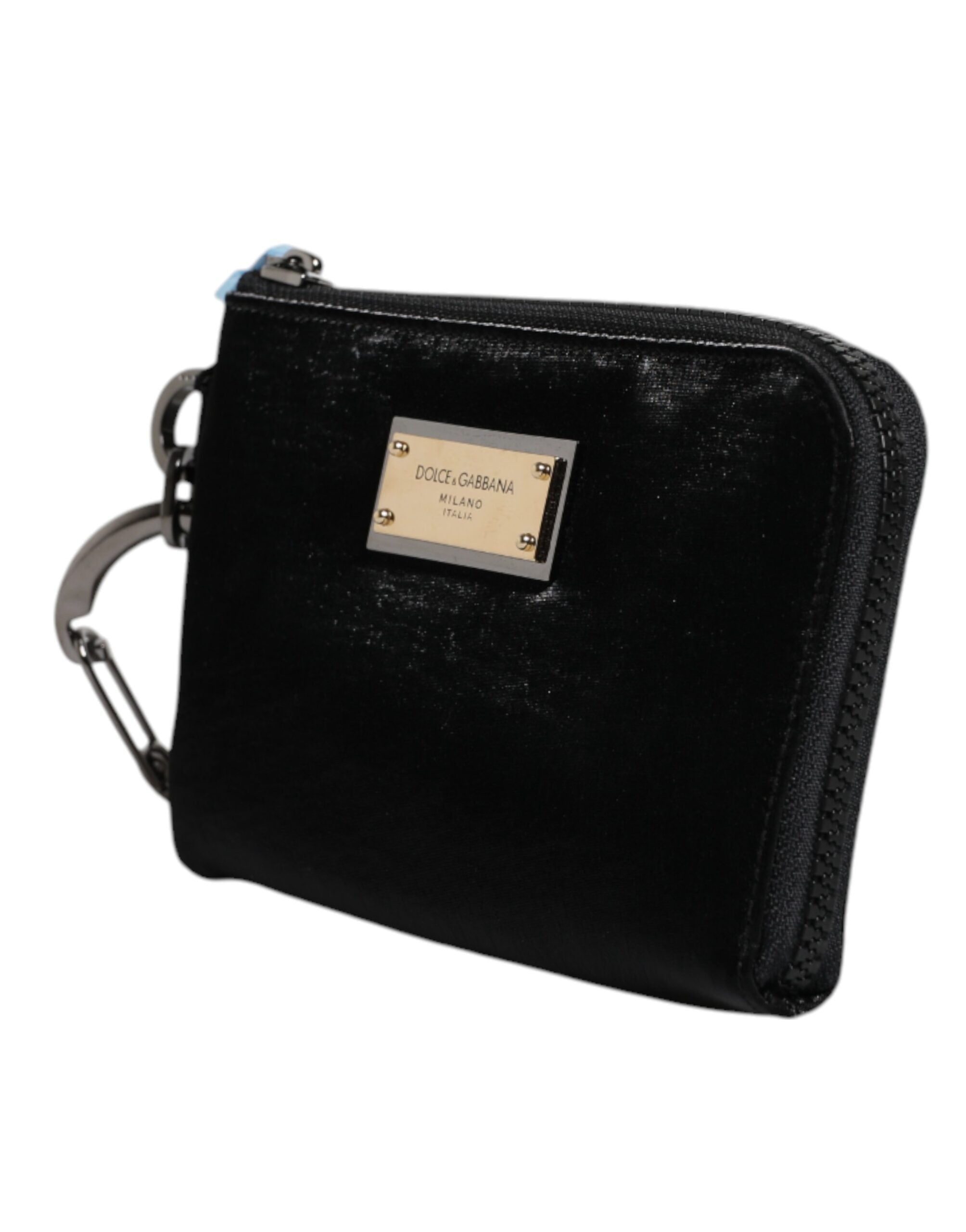 Dolce & Gabbana Black Nylon Logo Plaque Keyring Pouch Clutch Bag -   -  Dolce & Gabbana.
