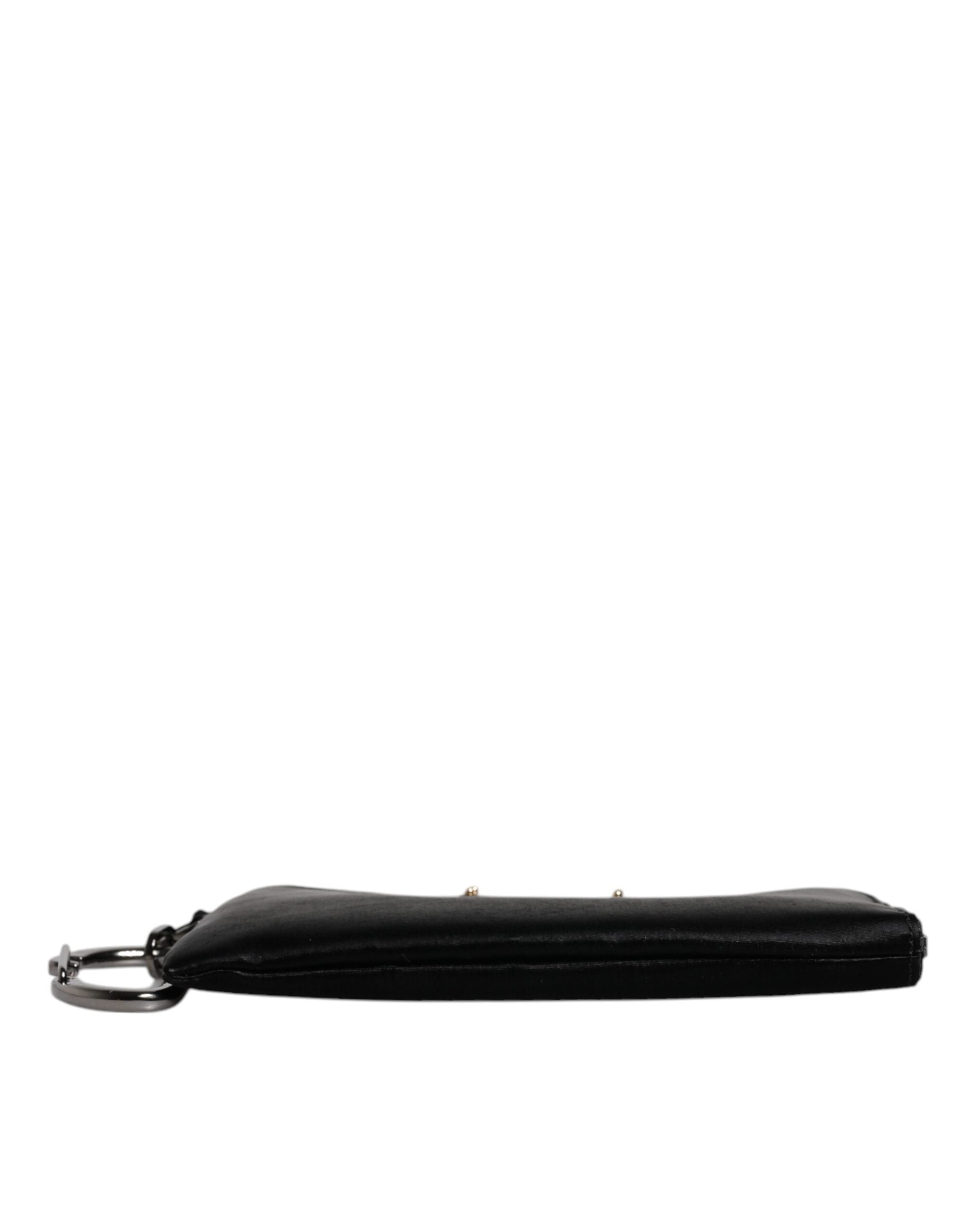 Dolce & Gabbana Black Nylon Logo Plaque Keyring Pouch Clutch Bag -   -  Dolce & Gabbana.