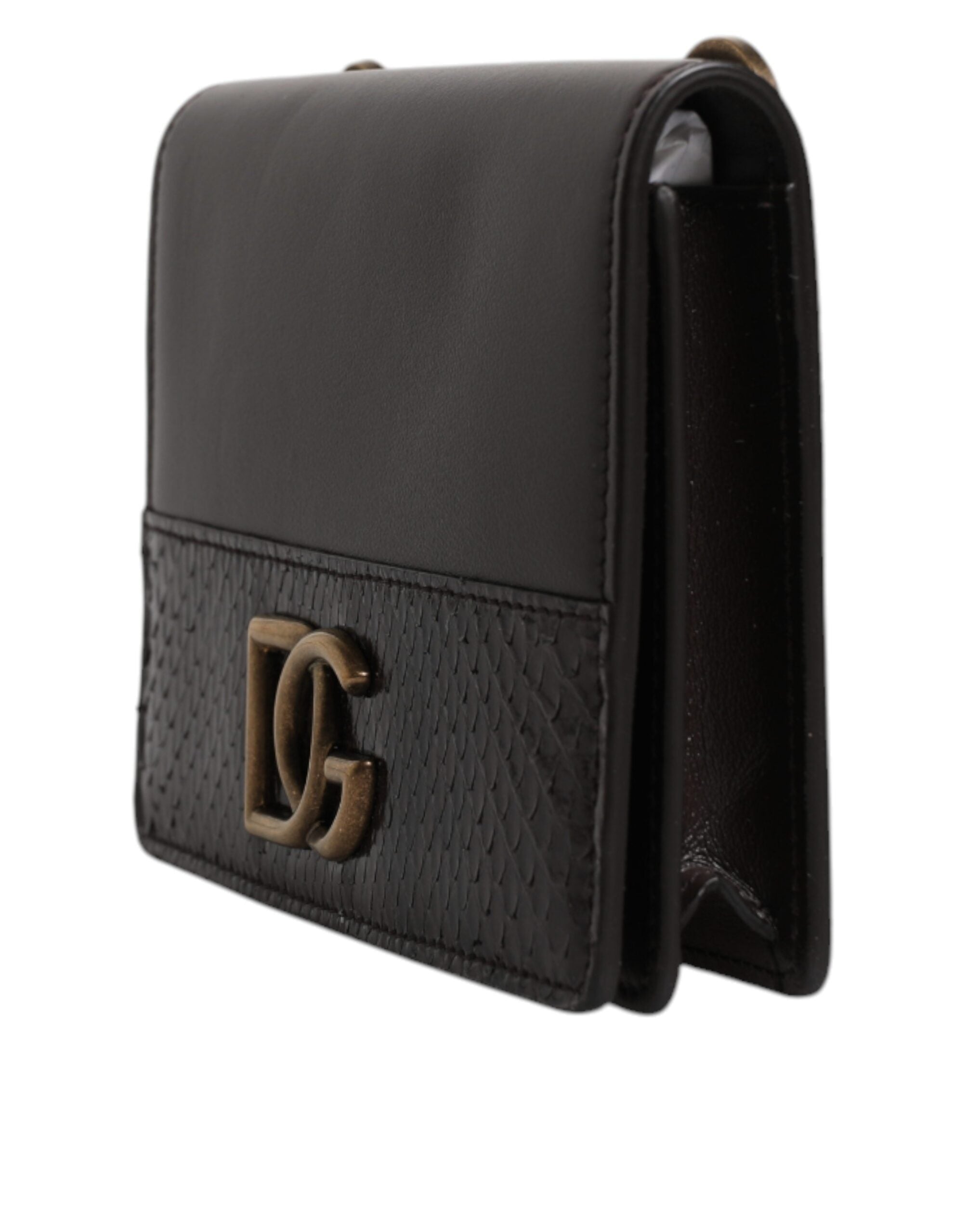 Dolce & Gabbana Brown Leather Bifold DG Logo Cardholder Sling Strap Wallet -   -  Dolce & Gabbana.