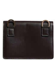 Dolce & Gabbana Brown Leather Bifold DG Logo Cardholder Sling Strap Wallet -   -  Dolce & Gabbana.