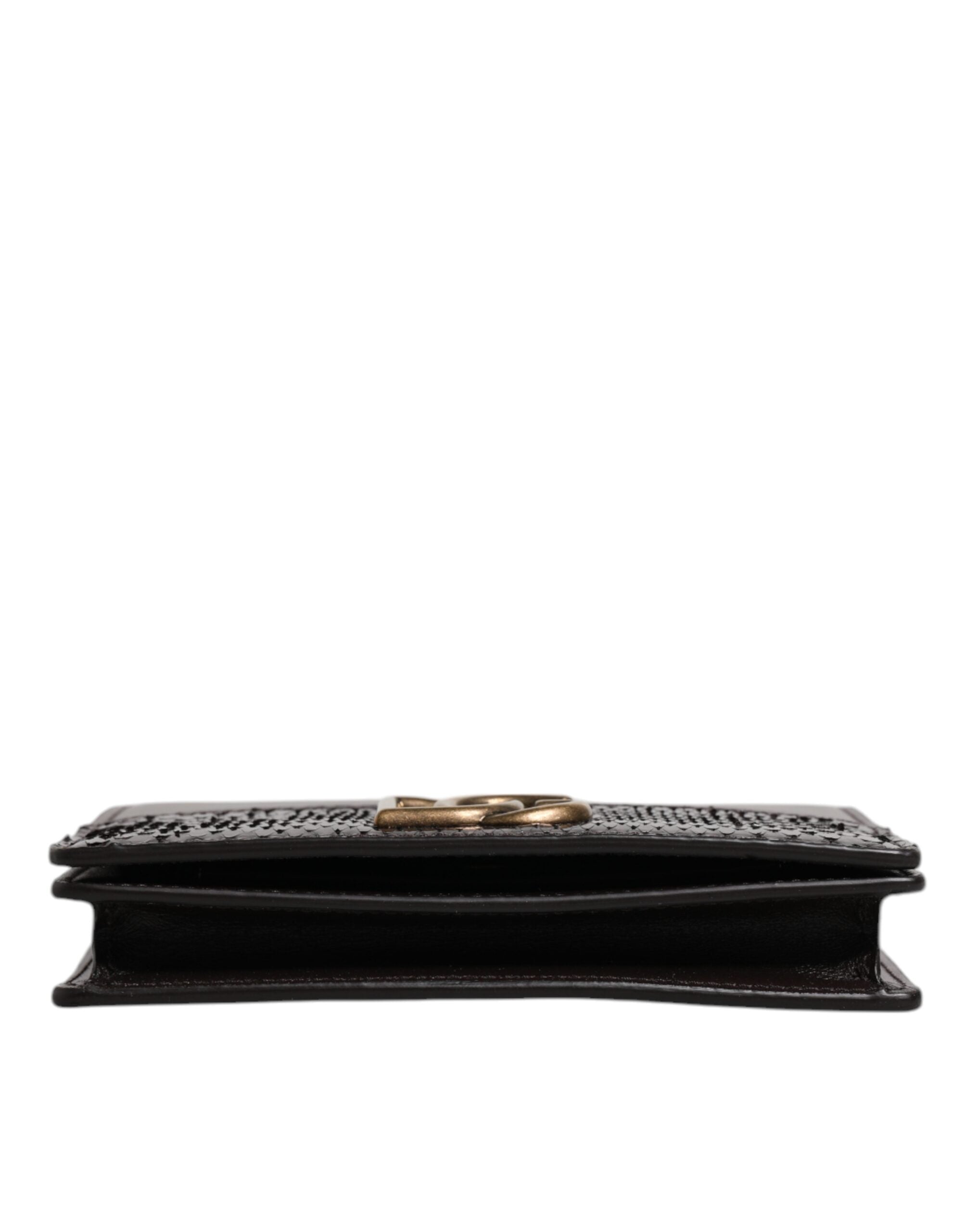 Dolce & Gabbana Brown Leather Bifold DG Logo Cardholder Sling Strap Wallet -   -  Dolce & Gabbana.
