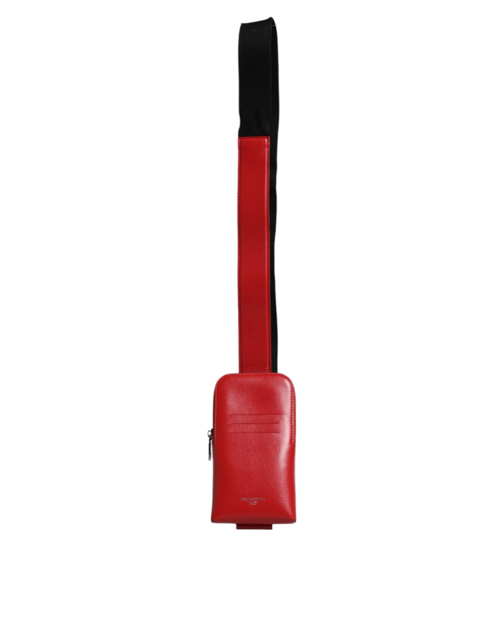 Dolce & Gabbana Red Leather Logo Zip Around Card Holder Wide Strap Wallet (Copy) -   -  Dolce & Gabbana.