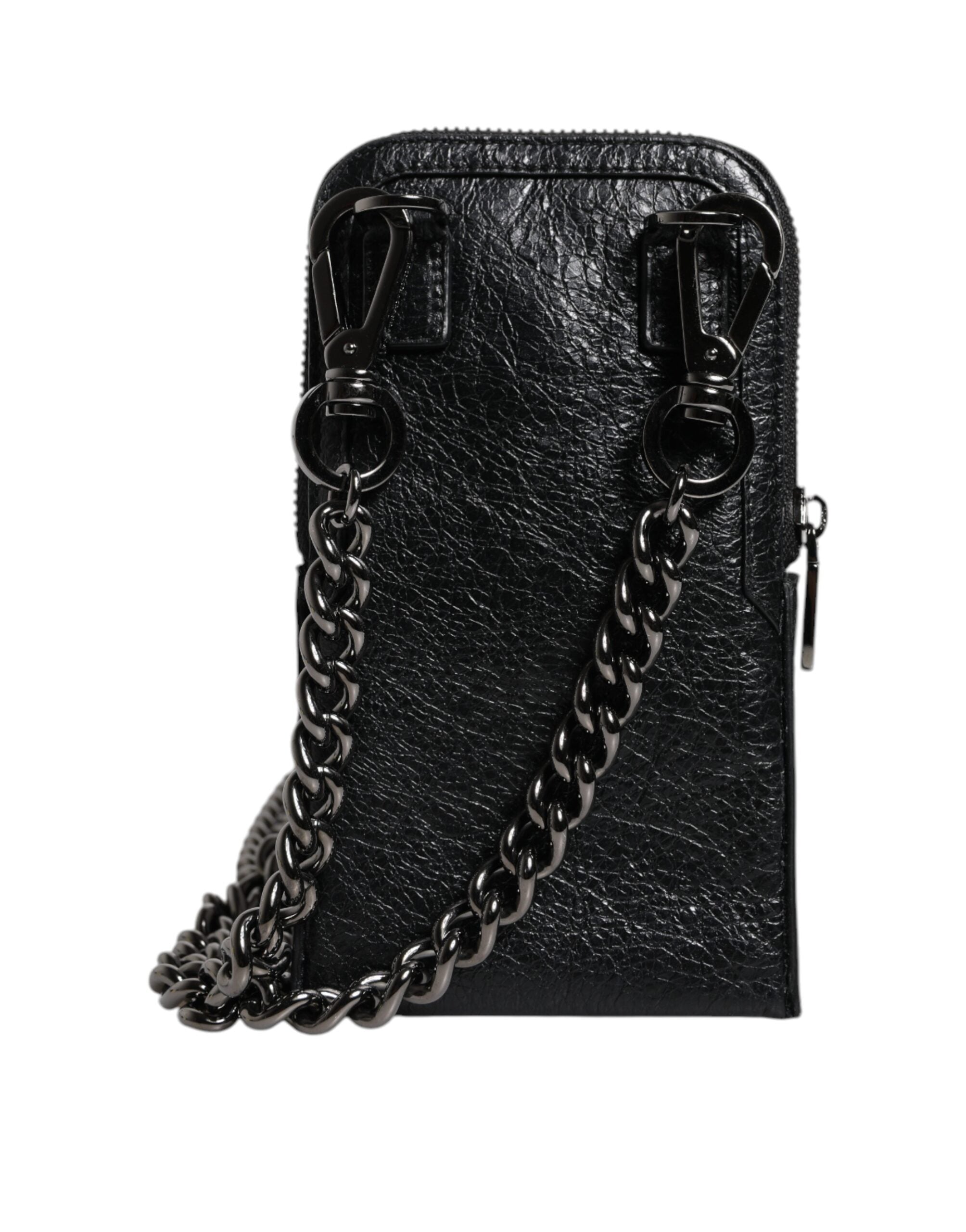 Dolce & Gabbana Black Leather Purse Crossbody Chain Sling Phone Bag -   -  Dolce & Gabbana.