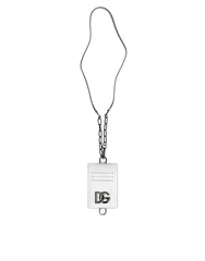 Dolce & Gabbana White Calf Leather Lanyard Logo Card Holder Wallet -   -  Dolce & Gabbana.