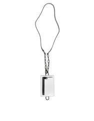 Dolce & Gabbana White Calf Leather Lanyard Logo Card Holder Wallet -   -  Dolce & Gabbana.