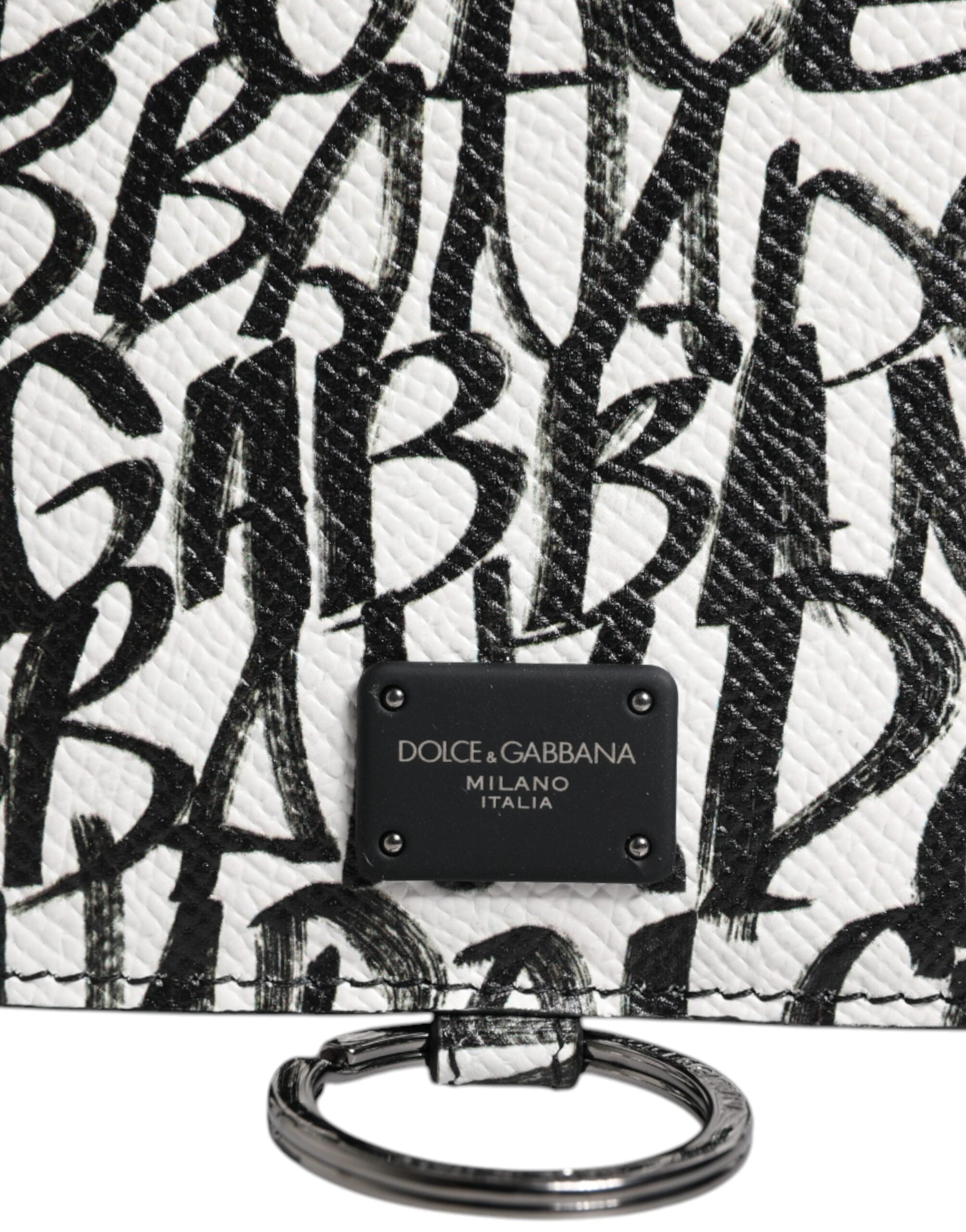 Dolce & Gabbana White Leather Lanyard Logo Print Card Holder Wallet -   -  Dolce & Gabbana.