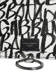Dolce & Gabbana White Leather Lanyard Logo Print Card Holder Wallet -   -  Dolce & Gabbana.