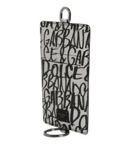 Dolce & Gabbana White Leather Lanyard Logo Print Card Holder Wallet -   -  Dolce & Gabbana.