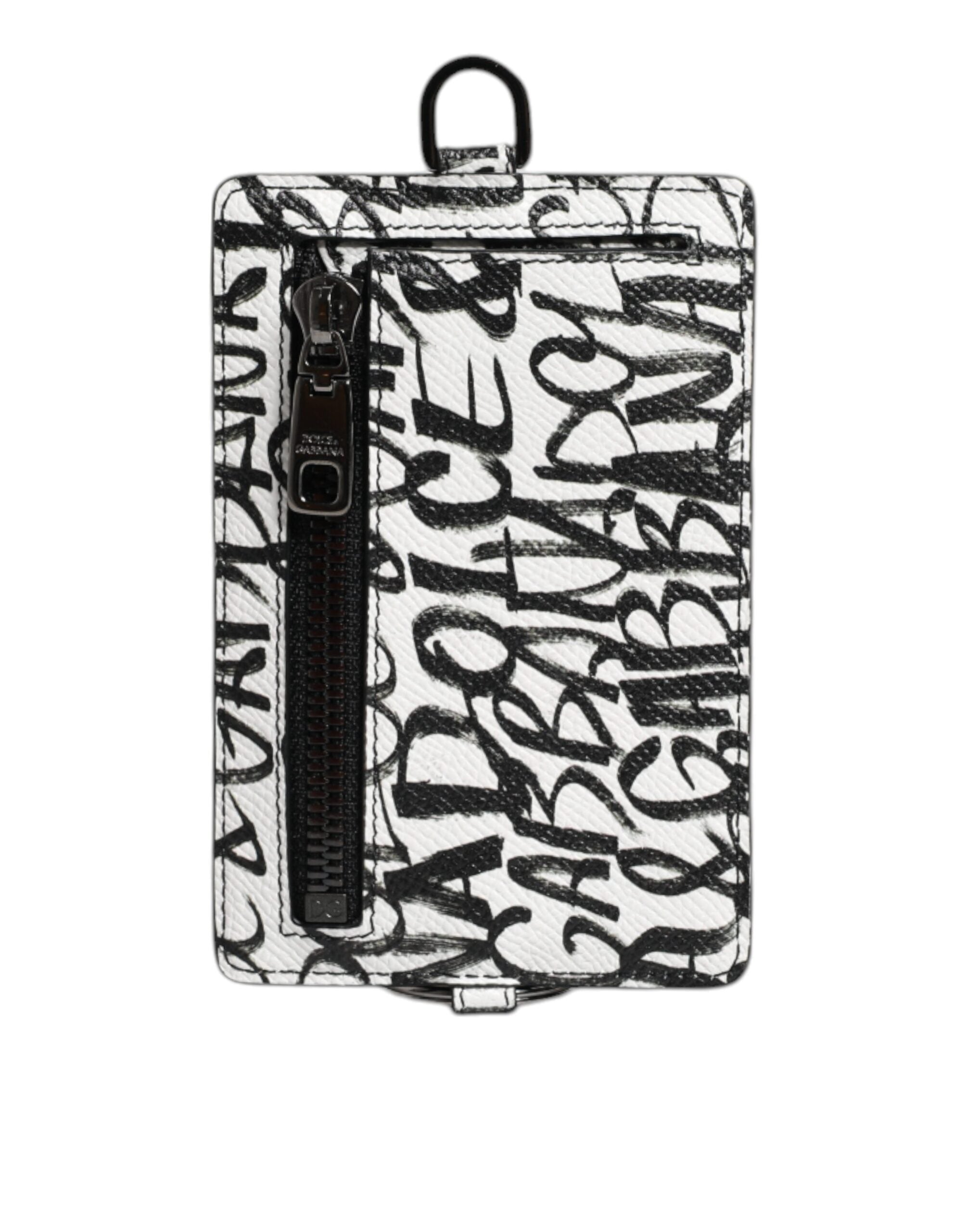 Dolce & Gabbana White Leather Lanyard Logo Print Card Holder Wallet -   -  Dolce & Gabbana.