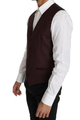Dolce & Gabbana Purple Pattern Wool Silk Waistcoat Vest -  Vests for Men Suits -  Dolce & Gabbana.