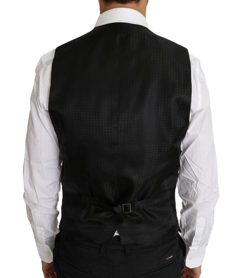 Dolce & Gabbana Purple Pattern Wool Silk Waistcoat Vest -  Vests for Men Suits -  Dolce & Gabbana.