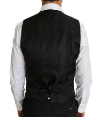 Dolce & Gabbana Purple Pattern Wool Silk Waistcoat Vest -  Vests for Men Suits -  Dolce & Gabbana.