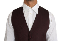 Dolce & Gabbana Purple Pattern Wool Silk Waistcoat Vest -  Vests for Men Suits -  Dolce & Gabbana.