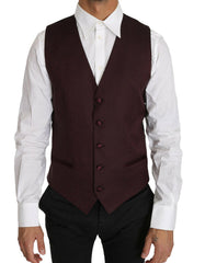 Dolce & Gabbana Purple Pattern Wool Silk Waistcoat Vest -  Vests for Men Suits -  Dolce & Gabbana.