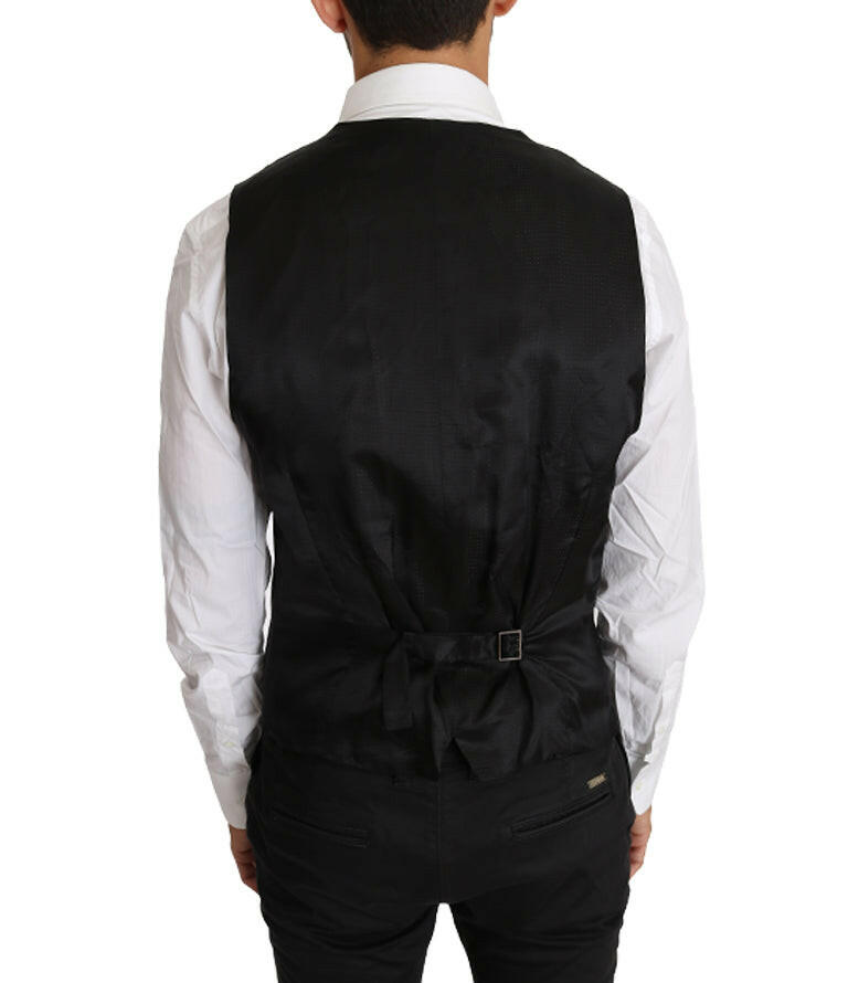 Dolce & Gabbana Gray Solid 100% Wool Waistcoat Vest -  Vests for Men Suits -  Dolce & Gabbana.