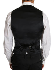 Dolce & Gabbana Gray Wool Double Breasted Waistcoat Vest -  Vests for Men Suits -  Dolce & Gabbana.