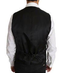 Dolce & Gabbana Gray Wool Silk Waistcoat Vest -  Vests for Men Suits -  Dolce & Gabbana.