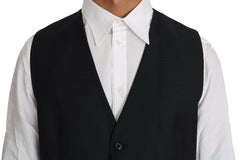 Dolce & Gabbana Gray Wool Silk Waistcoat Vest -  Vests for Men Suits -  Dolce & Gabbana.