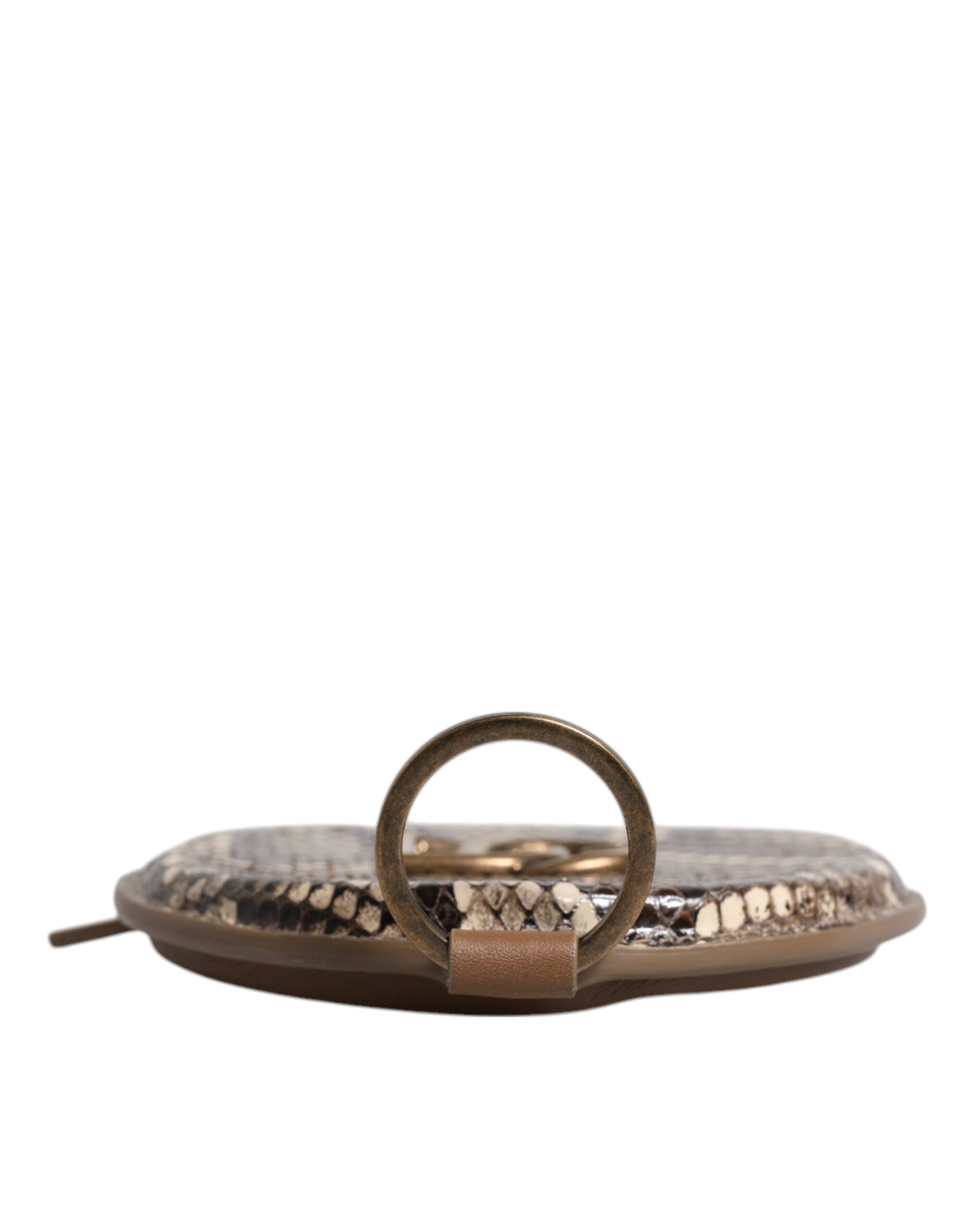 Dolce & Gabbana Brown Round Leather DG Logo Coin Purse Lanyard Wallet -   -  Dolce & Gabbana.
