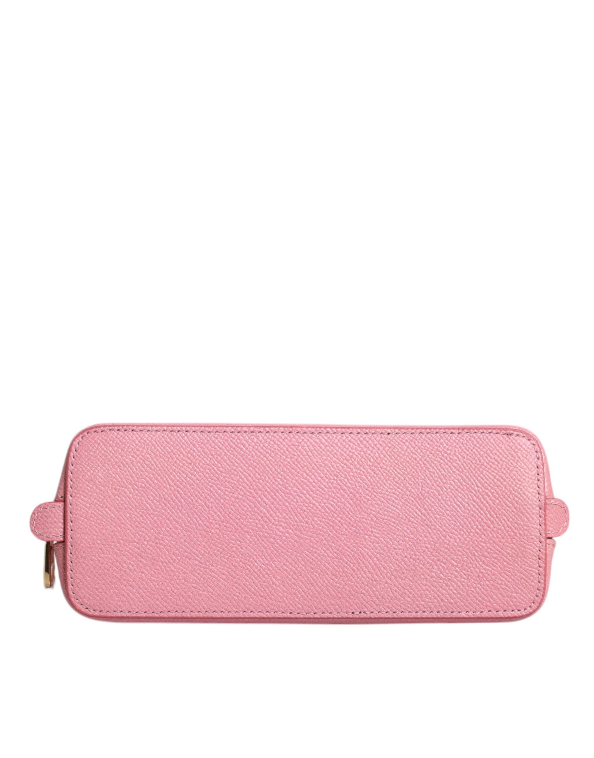 Dolce & Gabbana Pink Leather DG Logo Zip Around Hand Purse Pouch Wallet -   -  Dolce & Gabbana.