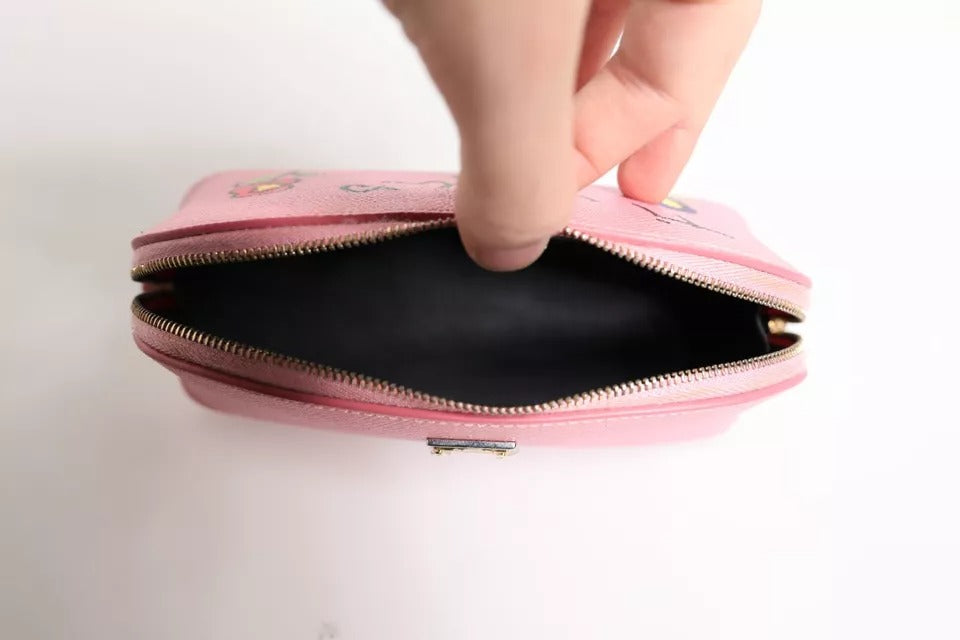 Dolce & Gabbana Pink Leather DG Logo Zip Around Hand Purse Pouch Wallet -   -  Dolce & Gabbana.