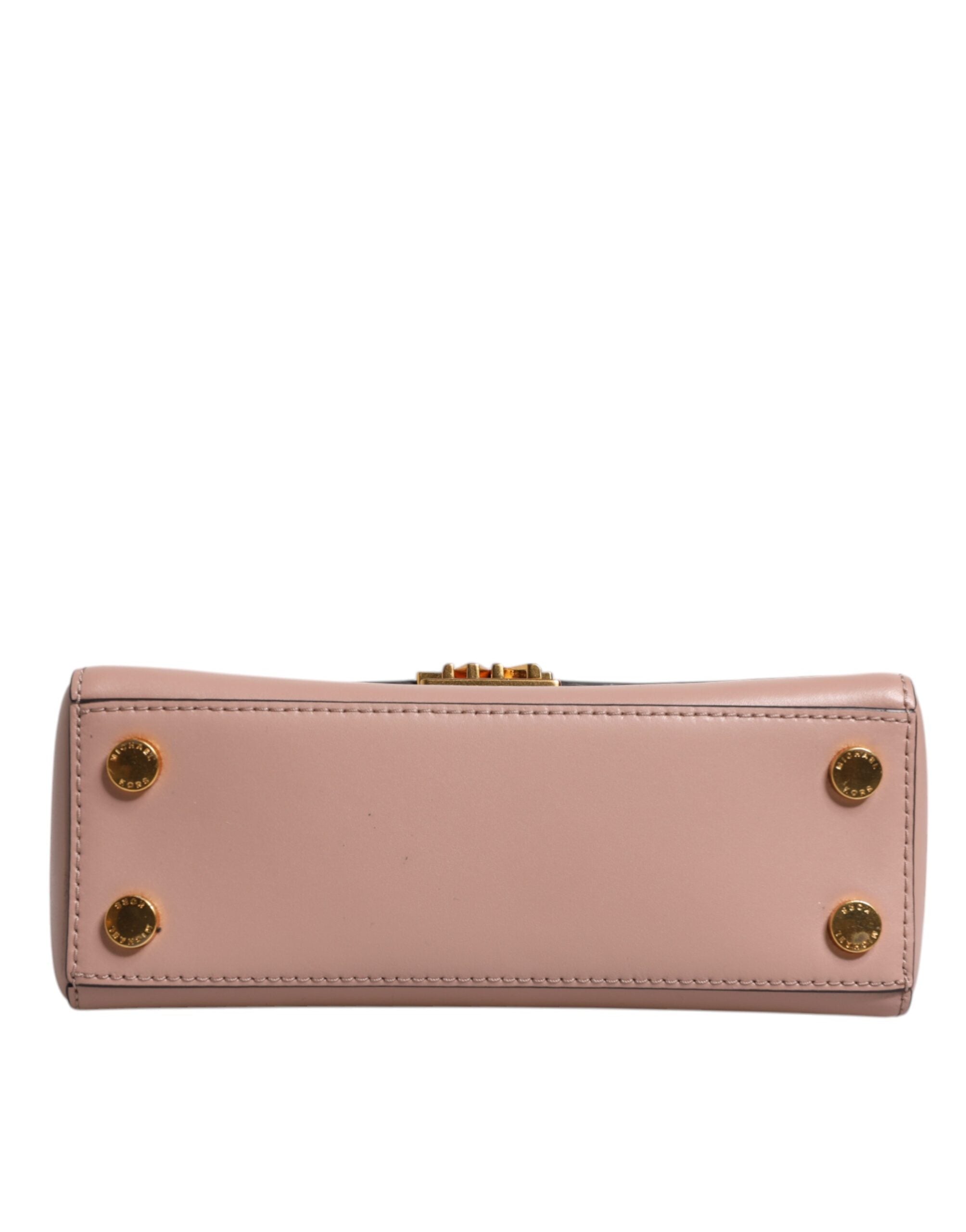 Michael Kors Pink Leather Logo Plaque Crossbody MINDY Satchel Bag -   -  Michael Kors.