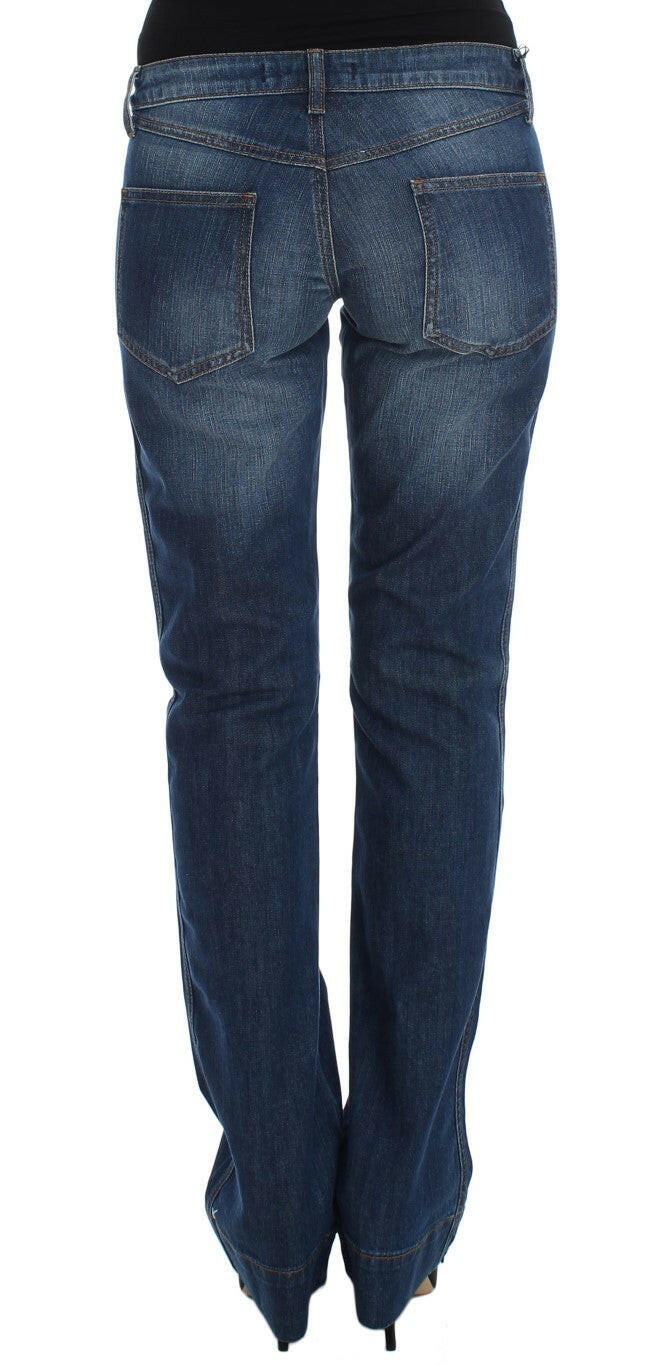 Cavalli Blue Wash Cotton Stretch Boot Cut Jeans -   -  Cavalli.
