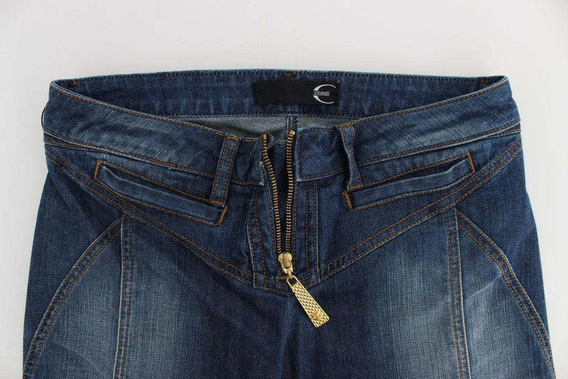 Cavalli Blue Wash Cotton Stretch Boot Cut Jeans -   -  Cavalli.
