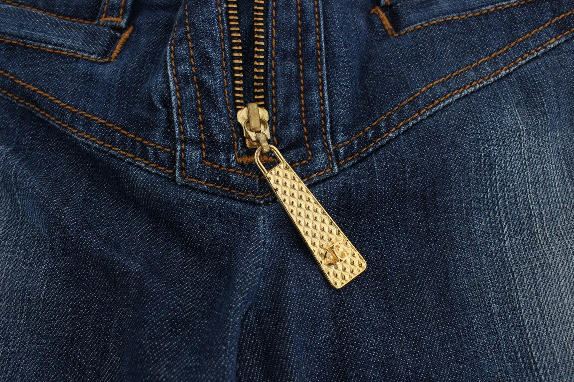Cavalli Blue Wash Cotton Stretch Boot Cut Jeans -   -  Cavalli.
