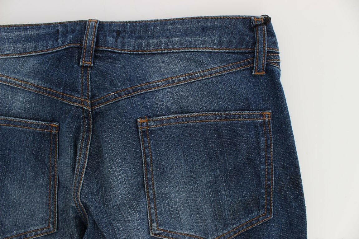 Cavalli Blue Wash Cotton Stretch Boot Cut Jeans -   -  Cavalli.