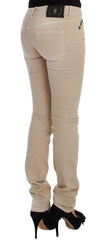 Cavalli Beige Wash Slim Fit Cotton Stretch Jeans -   -  Cavalli.