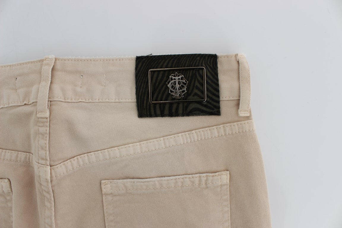 Cavalli Beige Wash Slim Fit Cotton Stretch Jeans -   -  Cavalli.