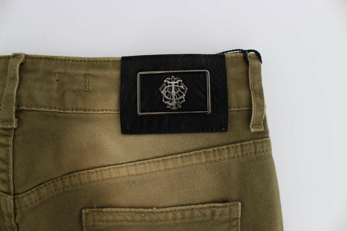 Cavalli Green Wash Slim Fit Cotton Stretch Jeans -   -  Cavalli.