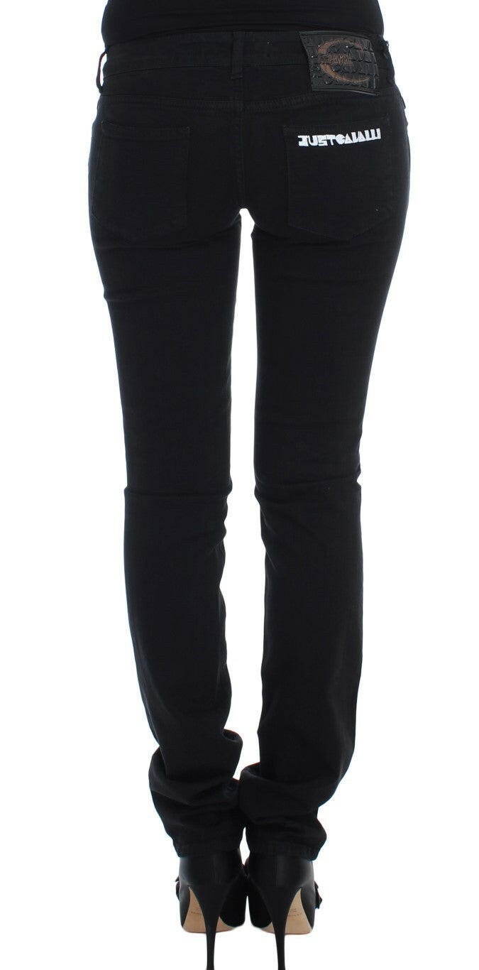 Cavalli Black Cotton Stretch Slim Skinny Fit Jeans -   -  Cavalli.