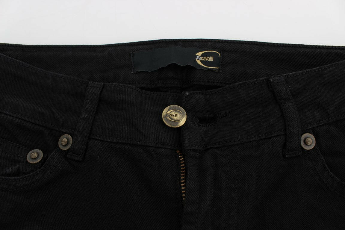 Cavalli Black Cotton Stretch Slim Skinny Fit Jeans -   -  Cavalli.