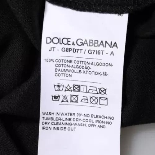 Dolce & Gabbana Black Logo Print Cotton Crew Neck T-shirt -   -  Dolce & Gabbana.
