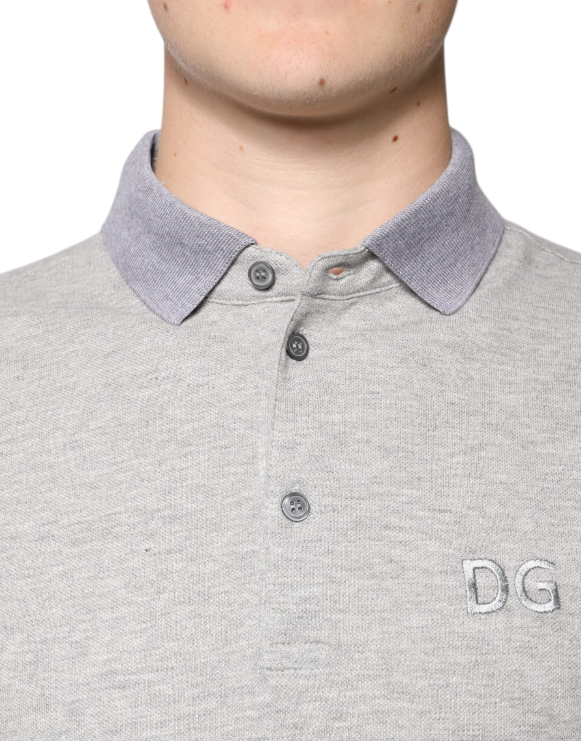 Dolce & Gabbana Gray Collared Short Sleeves Men Polo T-shirt -   -  Dolce & Gabbana.