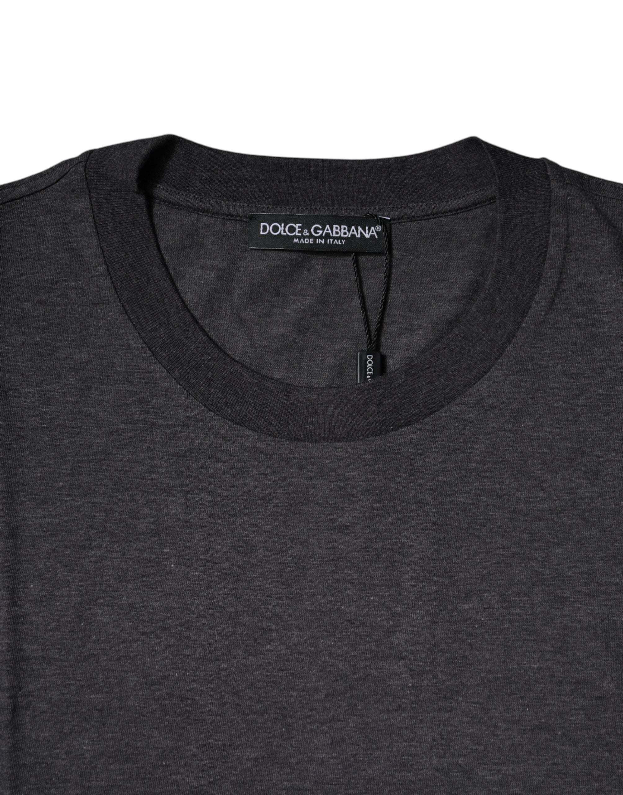 Dolce & Gabbana Dark Gray Crew Neck Short Sleeves T-shirt -   -  Dolce & Gabbana.