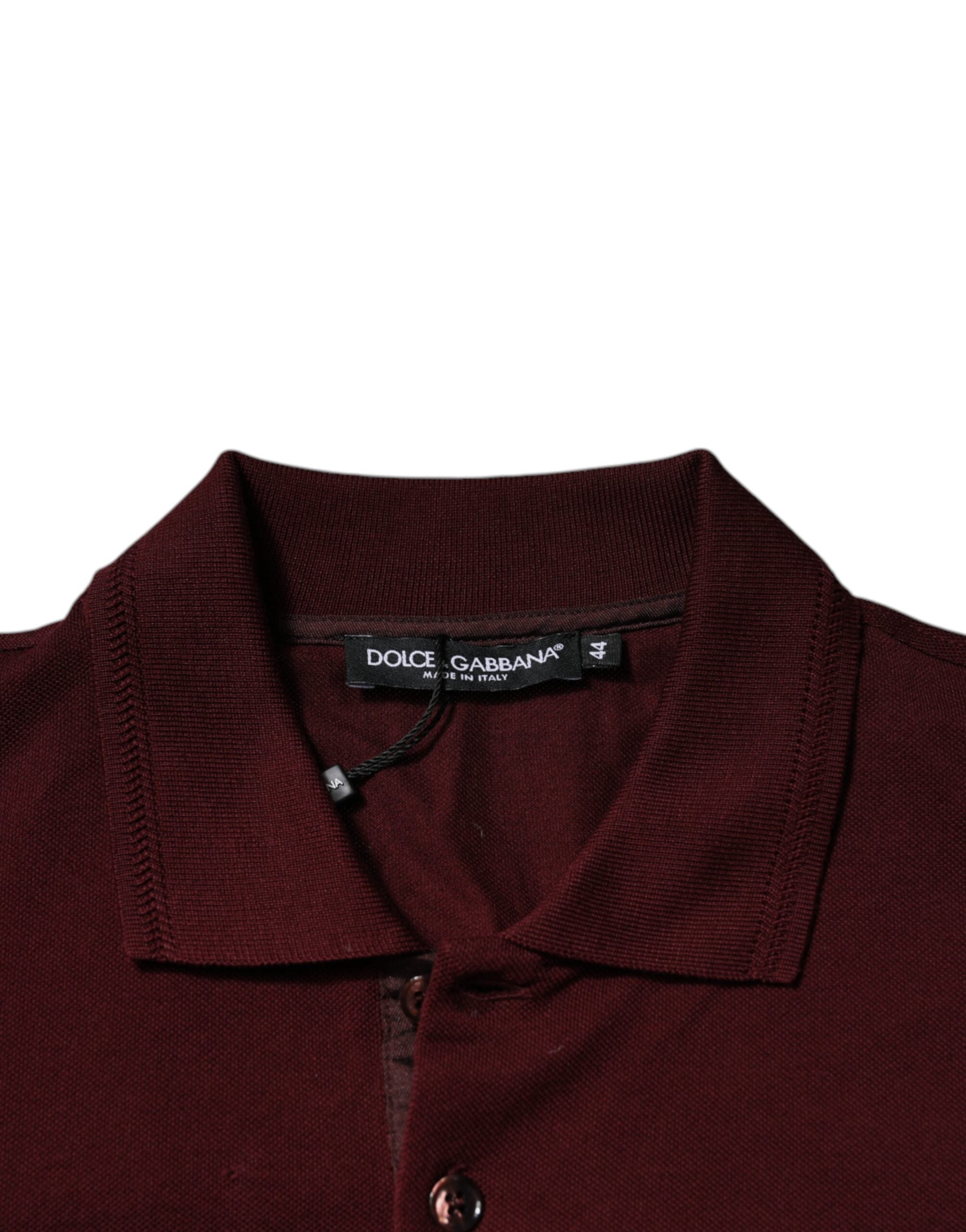 Dolce & Gabbana Maroon Collared Short Sleeves Polo T-shirt -   -  Dolce & Gabbana.