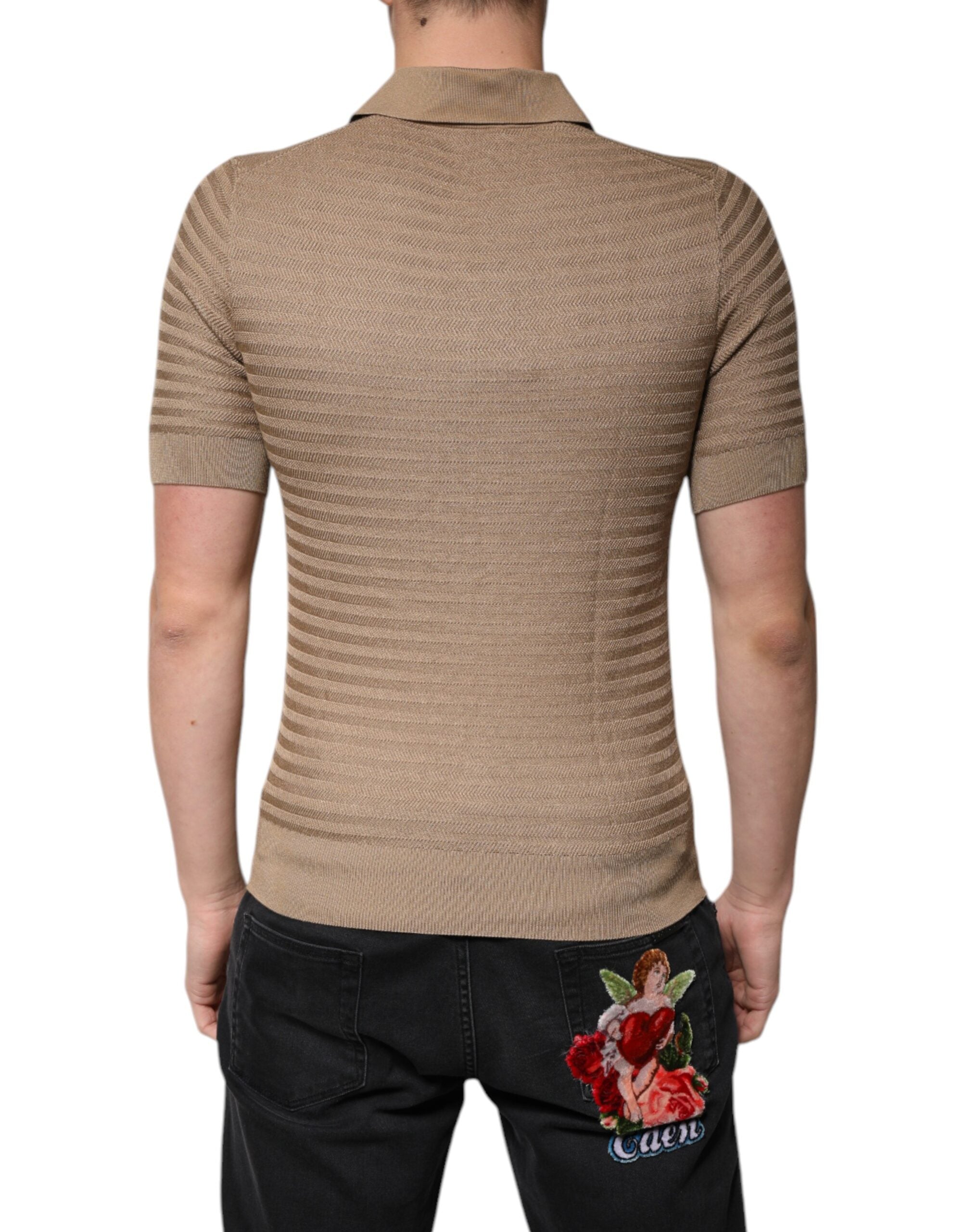 Dolce & Gabbana Brown Collared Short Sleeves Polo T-shirt -   -  Dolce & Gabbana.