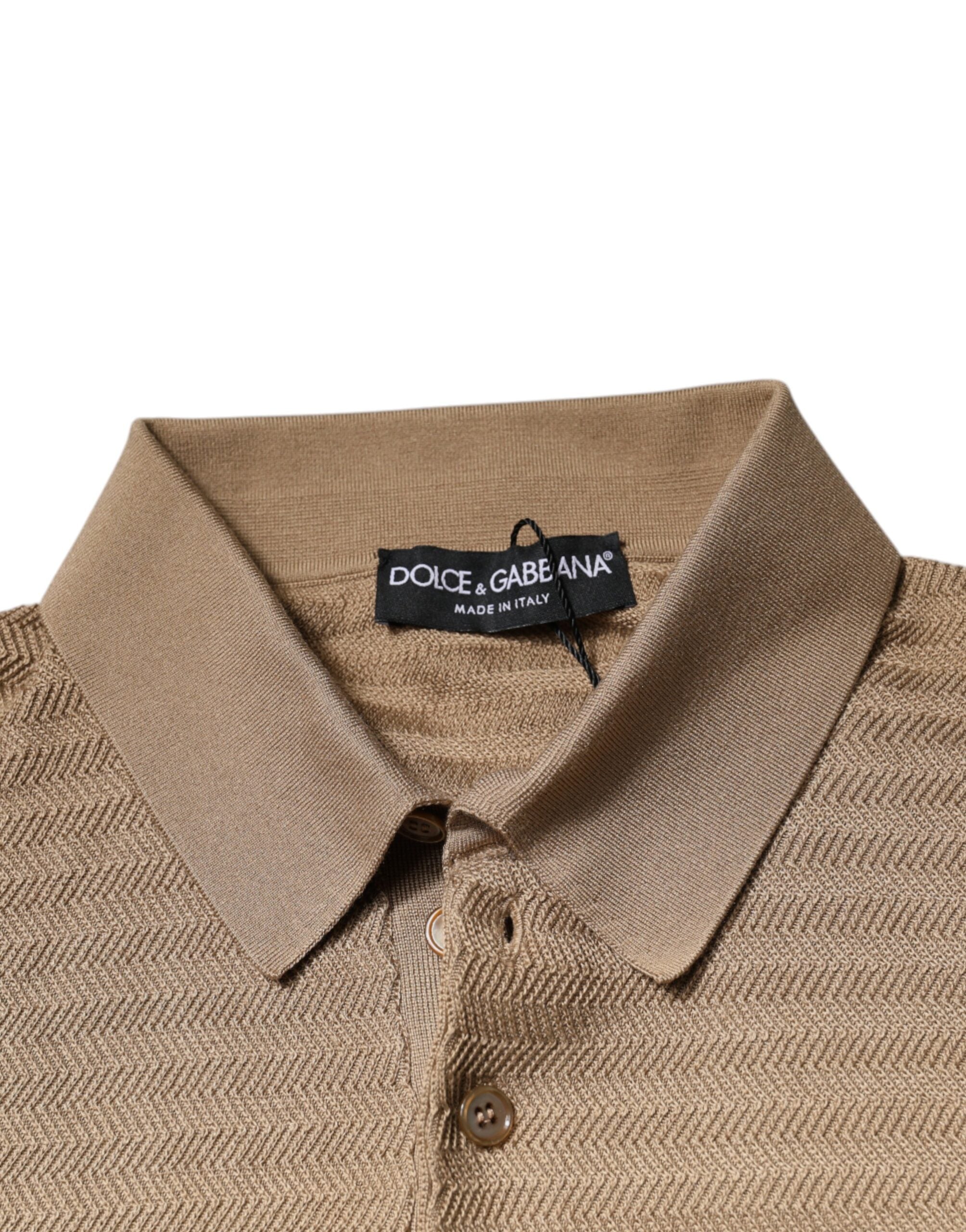 Dolce & Gabbana Brown Collared Short Sleeves Polo T-shirt -   -  Dolce & Gabbana.