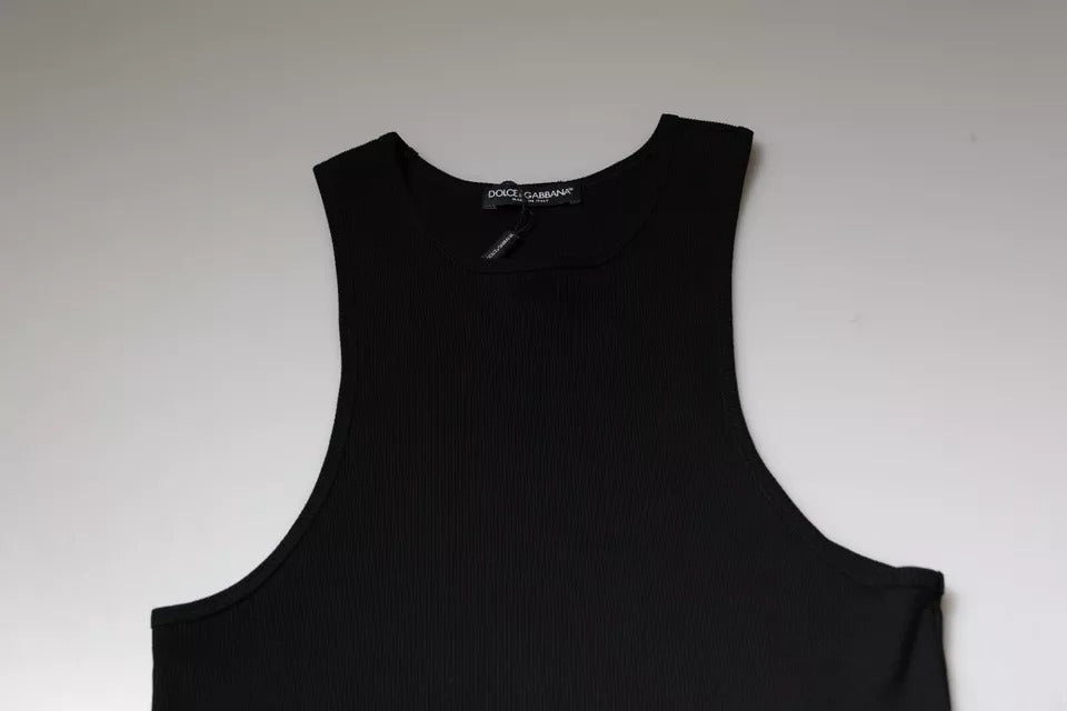 Dolce & Gabbana Black Cotton Sleeveless Round Neck Tank T-shirt -   -  Dolce & Gabbana.