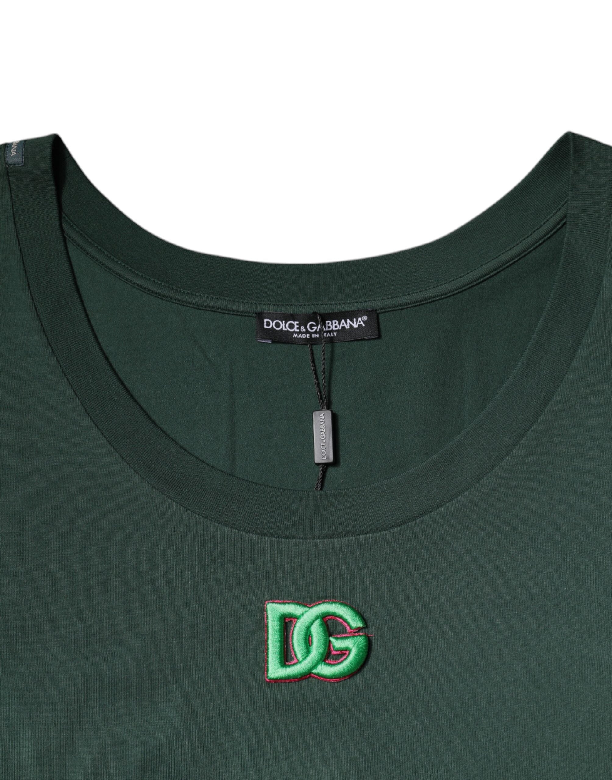 Dolce & Gabbana Green DG Sleeveless Round Neck Tank T-shirt -   -  Dolce & Gabbana.