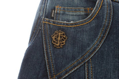 Cavalli Blue Cotton Stretch Low Waist Jeans -   -  Cavalli.