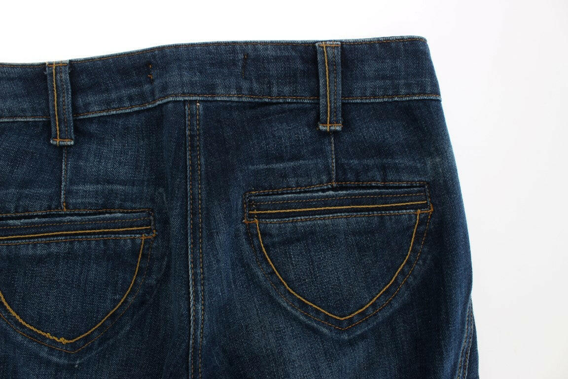 Cavalli Blue Cotton Stretch Low Waist Jeans -   -  Cavalli.
