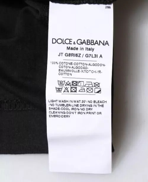 Dolce & Gabbana Black Cotton Crew Neck Short Sleeves T-shirt -   -  Dolce & Gabbana.