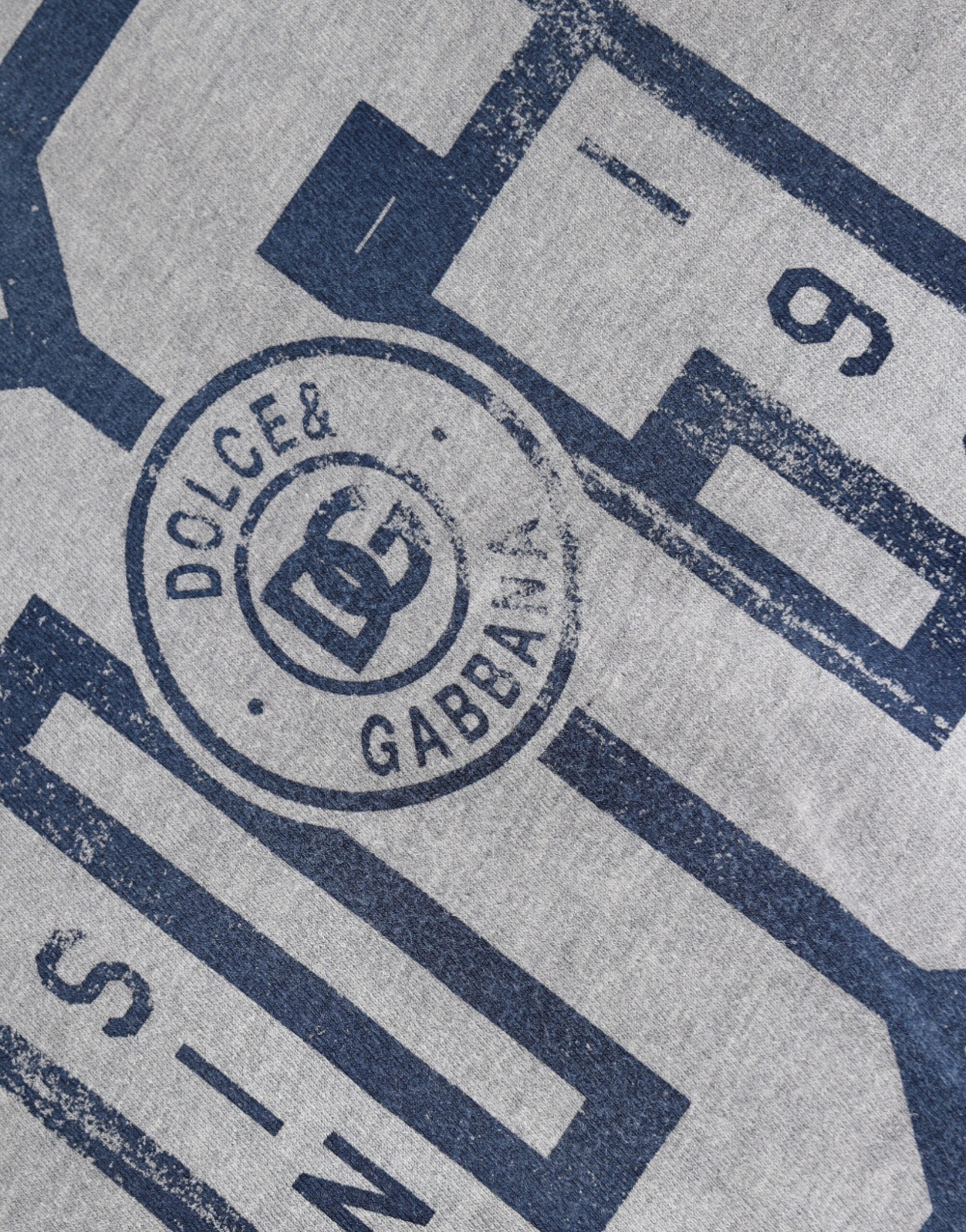 Dolce & Gabbana Gray Logo Print Cotton Crew Neck T-shirt -   -  Dolce & Gabbana.
